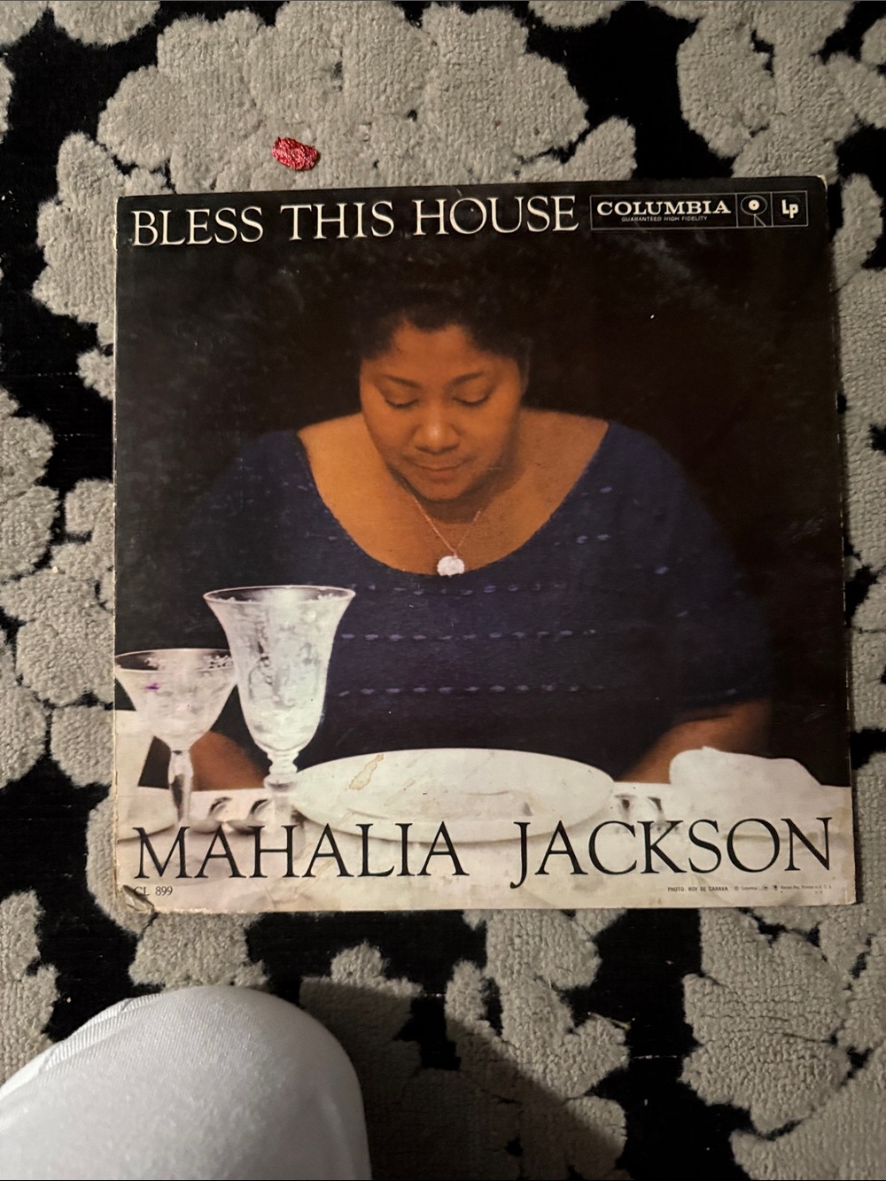 Columbia Mahalia Jackson Album Cover — Navy Blue and White